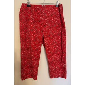 Women's red "bandana print" capri pants - size 14